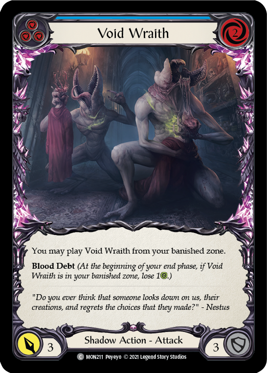 Void Wraith (Blue) [MON211-RF] 1st Edition Rainbow Foil