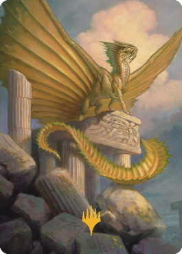 Ancient Brass Dragon Art Card} // {Ancient Brass Dragon Stat Card} (#2)  (Signed), Art Series: Commander Legends: Battle for Baldur's Gate -  Variants